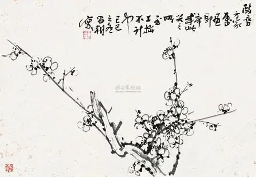 0334墨梅镜心纸本