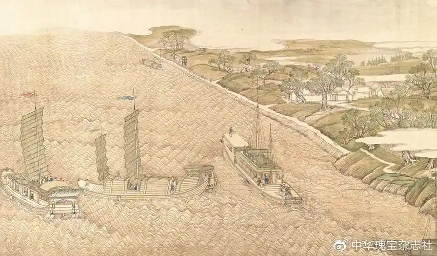 清 徐扬《乾隆南巡图》第四卷局部 美国大都会艺术博物馆藏 描绘乾隆