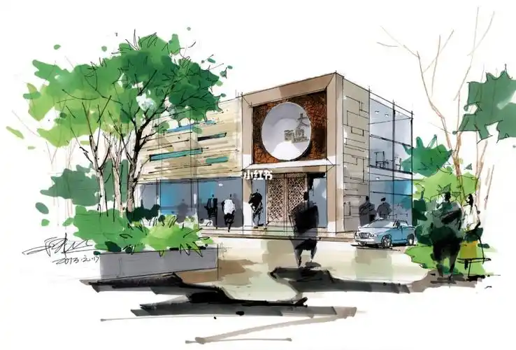 名家手绘效果图100例-【67】餐饮建筑设计