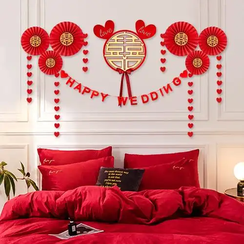 结婚娘家婚房装饰一整套ins风女方家闺房出嫁新婚房间布置感