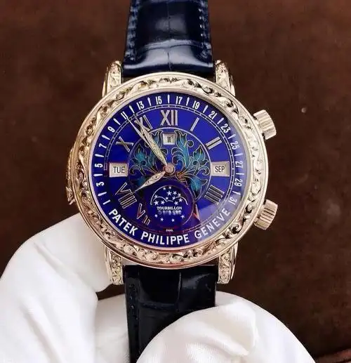 百达翡丽pp6002g白金蓝面