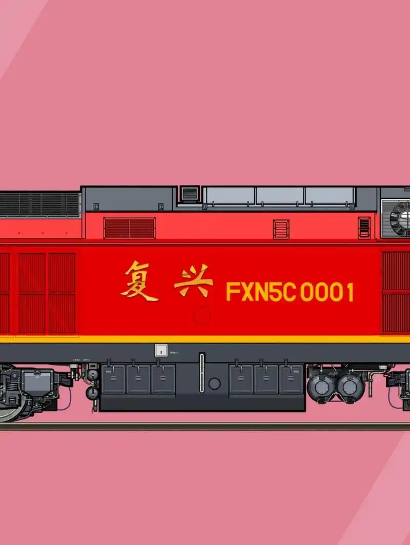 车fxn5c侧面写真绘画 #中国铁路# #火车# #机车# #复兴号# #火车头