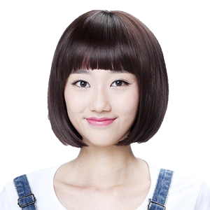 娇滴滴短发假发女帅气逼真 短直发bobo头齐刘海时尚中短直发修脸