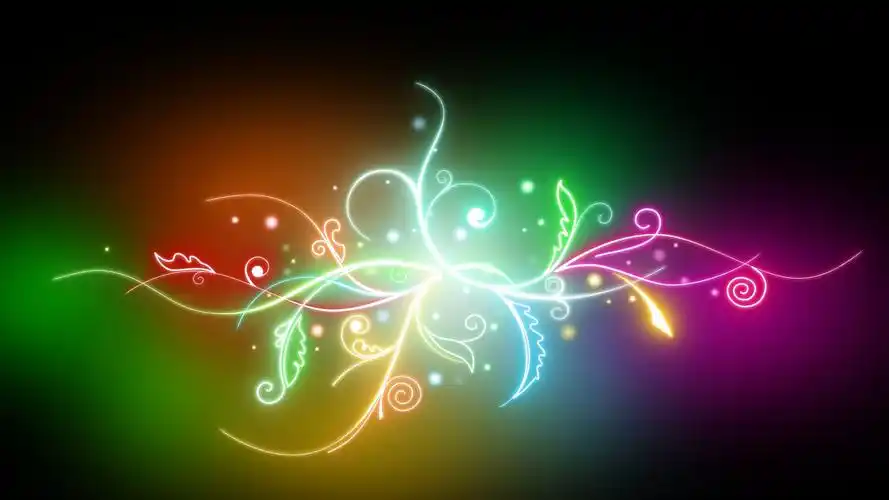 发光的炫彩叶子 iphone 壁纸