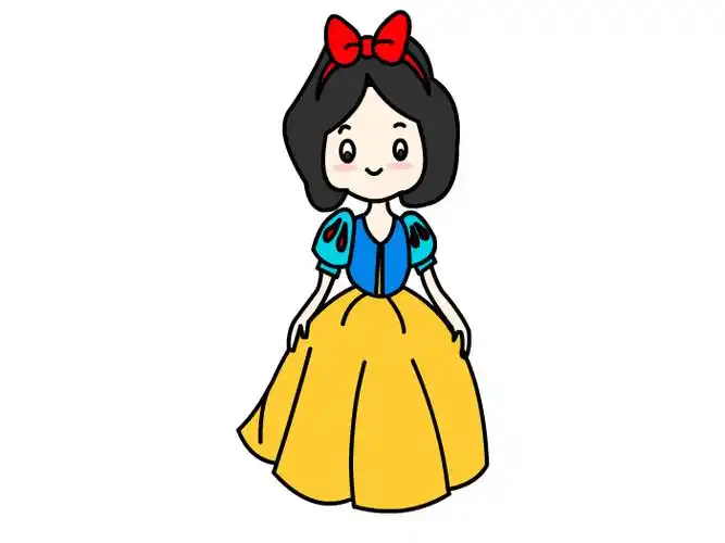 白雪公主怎么画,白雪公主简笔画, 白雪公主儿童画-养娃家