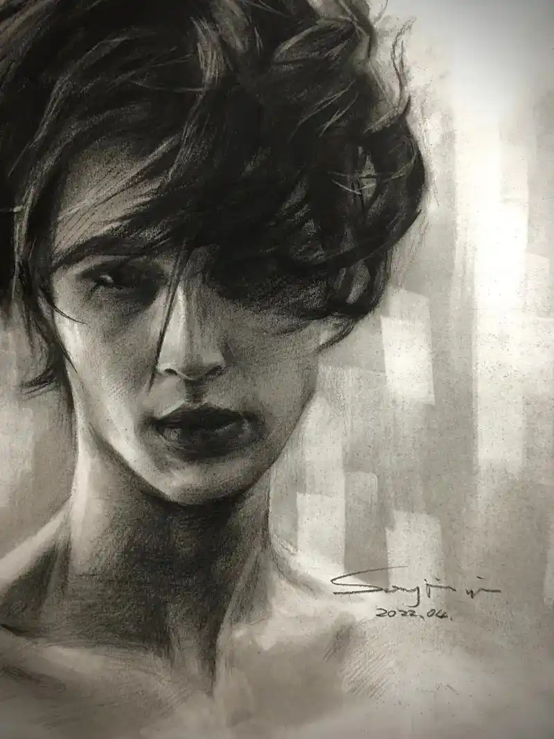 逆光人像素描练习