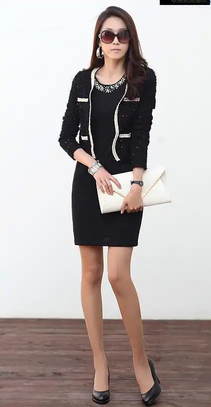 sz香奈儿风格低调奢华亮片小西装外套两色入 实物图片