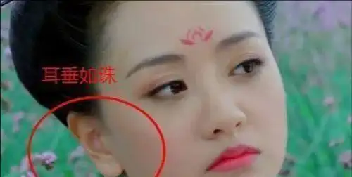 耳垂如珠第四种,耳垂厚,像一颗珠子有句话叫做"耳薄向前,卖尽田园",在