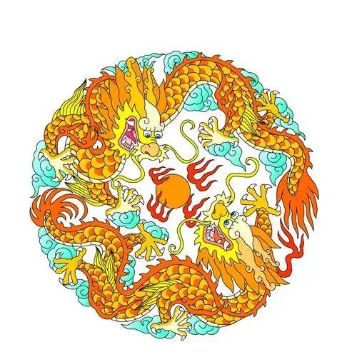 二龙戏珠(江)图案