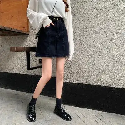 适合胯大腿粗的裙子大码半身裙胖mm高腰显瘦拼接裙a字牛仔短裙夏