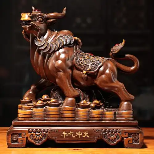 招财牛摆件牛气冲天办公室老板桌装饰高档商务公司礼品牛年吉祥物