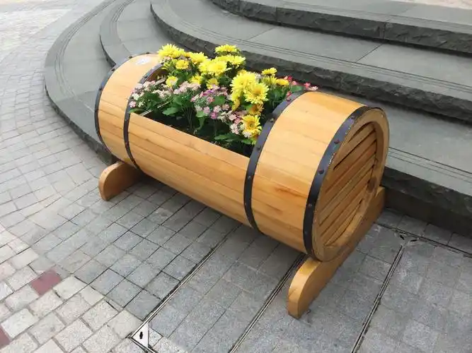 室外防腐实木花箱造型花箱定制