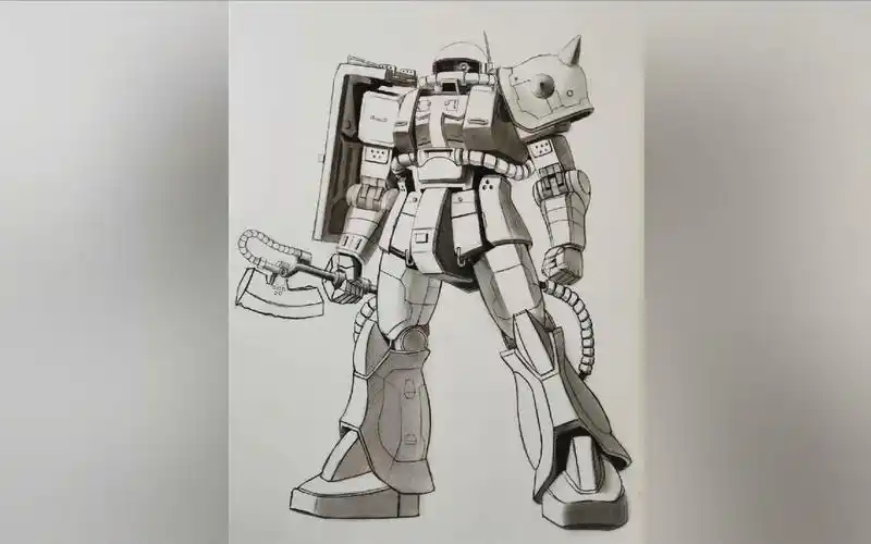 刚学完画画画的高达,谁认识?