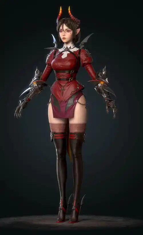 李老师-次时代游戏班女性课堂案例_翼次方作品_角色/人物/生物_cg模型