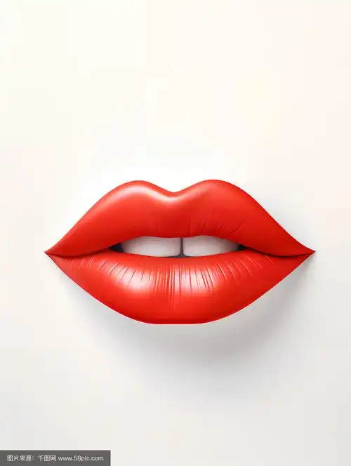 常见情人节海报元素红色嘴唇图标设计