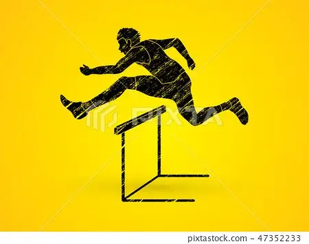 图库插图: hurdler hurdling graphic vector