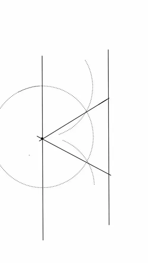 尺规作图画正三边形在两个平行线中