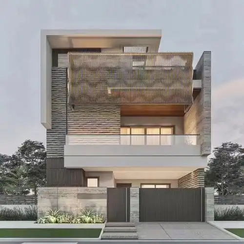 别墅外立面93以为是乏味的城市,却遇见彩色的梦#效果图  #装修