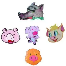 幼儿园表演童话故事头饰 舞台演出动物装扮道具 三只小猪装扮头饰