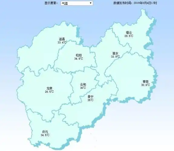 其中丽水市区最高气温33.