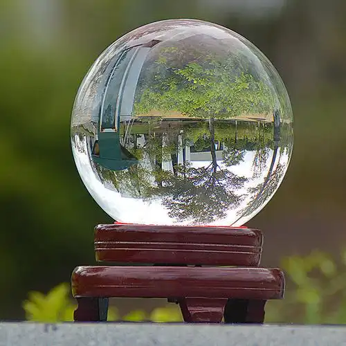 厂家批发玻璃球创意摆件透明水晶球办公桌实心激光刻字logo水晶球
