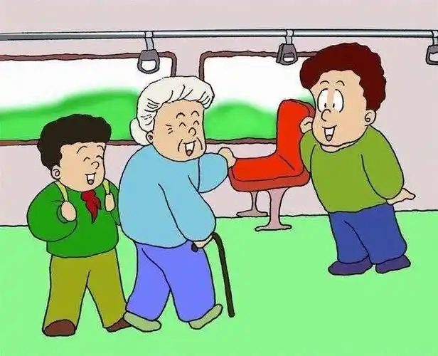 公交车上,给老奶奶让座