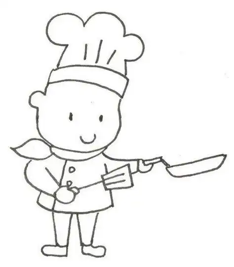 厨师小男孩厨师外国厨师简笔画厨师简笔画儿童可爱的小厨师简笔画图片
