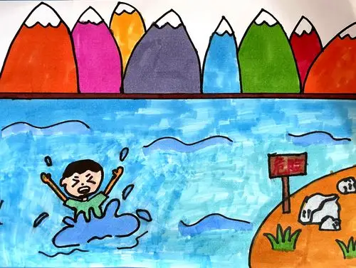 安全第一生命至上英华暑期安全主题之防溺水优秀绘画作品展播