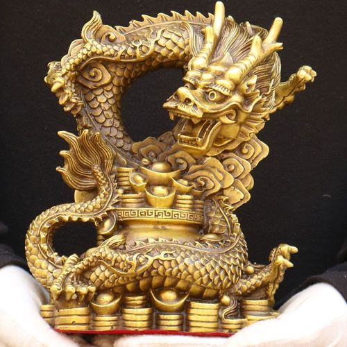 纯铜盘龙飞龙摆件金龙青龙办公室桌面家居工艺品装饰品礼品摆设