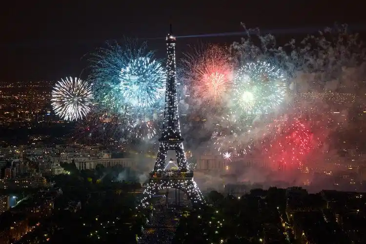 法国国庆日焰火照亮巴黎上空 (1/4)