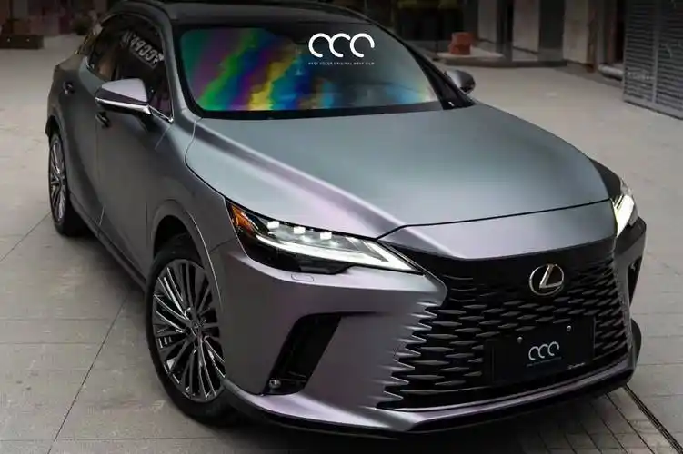 雷克萨斯rx漫彩改色膜卡普里灰紫,缎面的细腻质感