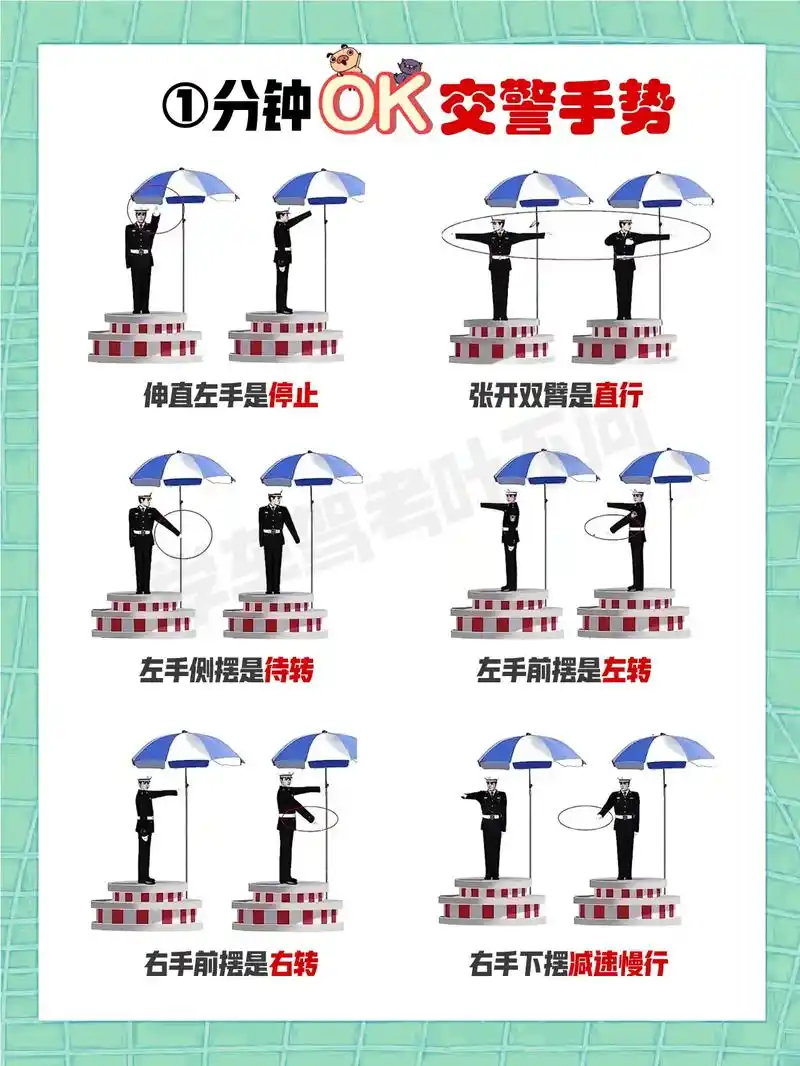 交警手势汇总,停车,直行,转弯信号不迷糊.今天给大家整理了常 - 抖音