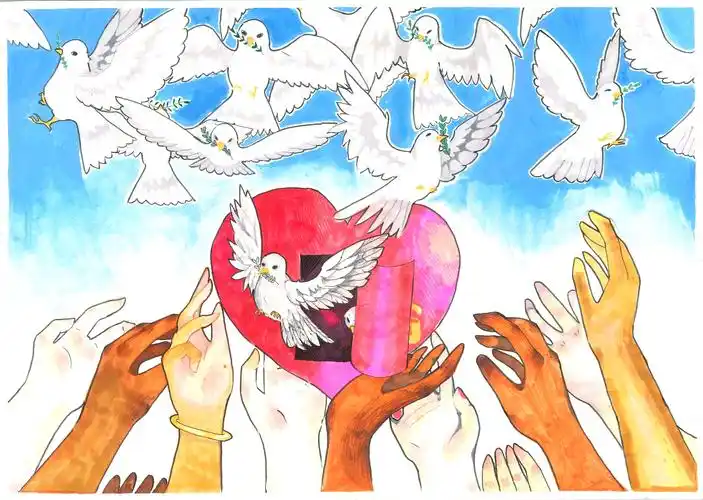 江西省残疾人联合会 江西省第六届残疾少儿和平海报获奖作品 优秀奖