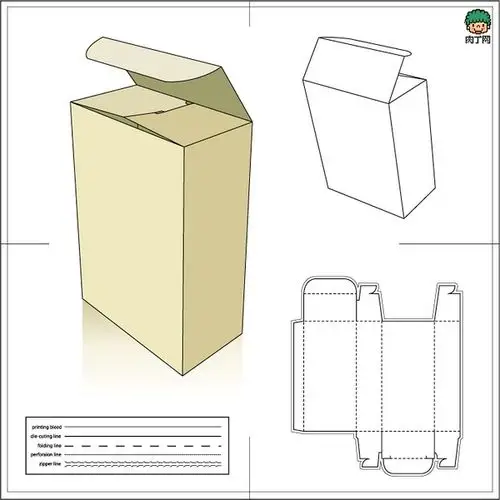 包装纸盒制作展开图 长方形纸盒包装设计