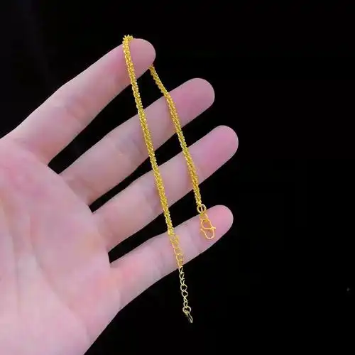 节节高足金手链新款转运珠麻花手镯999黄金手环24k黄金手链女款