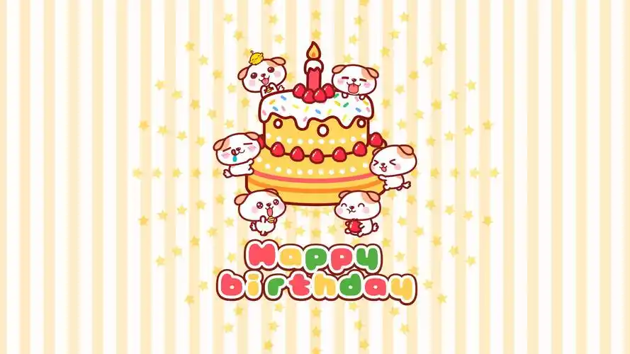 秋田君生日快乐 可爱卡通宽屏壁纸(5)