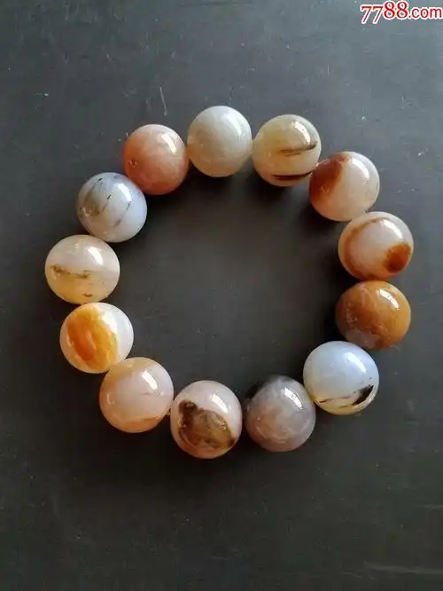 精品树化玉手串多彩木纹天然无优化植物舍利护身辟邪新品特价包邮