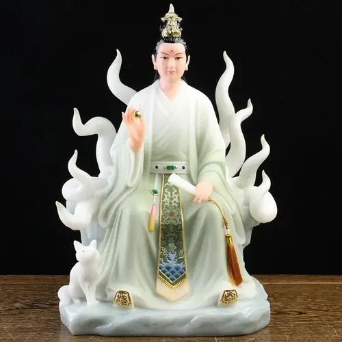 狐仙汉白玉佛像旺财招财家用供奉居家仙家保家摆件