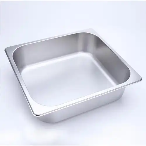 不锈钢正方形方盘布菲炉深盆底盘平底盆带自助餐份数盆