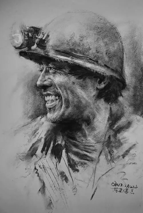 之三之二煤矿工人系列之一作品生动,唯美,画面情感