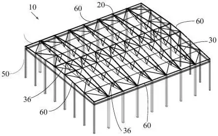张弦倒三角管桁架钢屋盖支撑系统的制作方法
