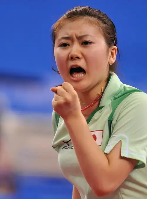 图文-[奥运]乒球女团小组赛末轮 福原爱庆祝得分_乒乓球_2008奥运站