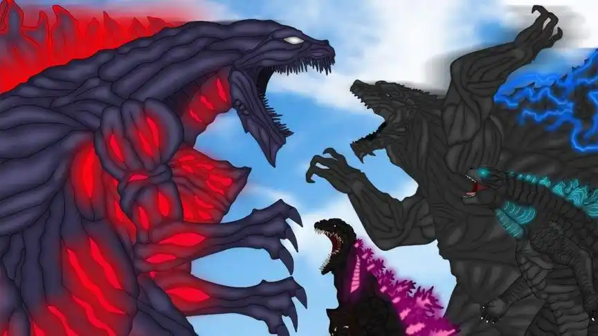 传奇和新酱展开大战,行星哥斯拉前来助阵,新行星哥斯拉横空出世