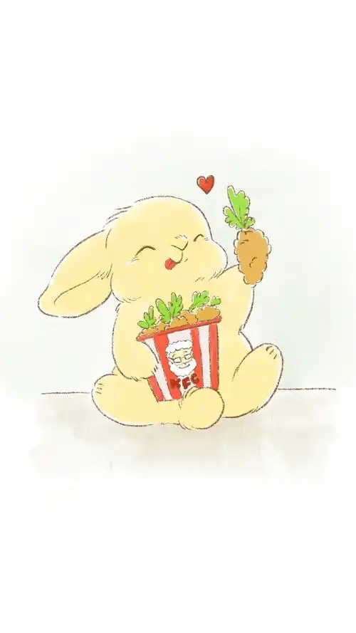 小兔子手绘插画手机壁纸 第一辑_可爱_手机壁纸下载_美桌网