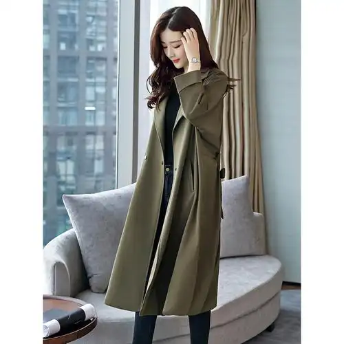 恋名媛大码女装胖妹妹mm风衣春秋新款中长款大衣宽松显瘦过膝秋冬季