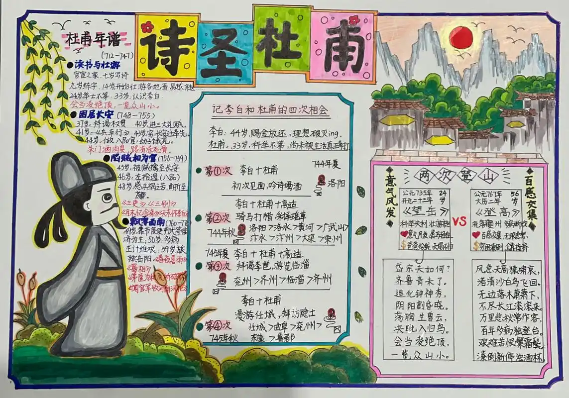 诗人杜甫手抄报