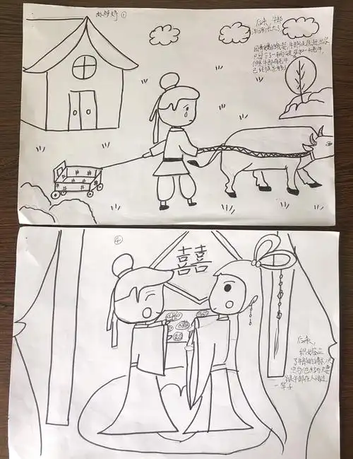 趣味语文,我们的《牛郎织女》连环画