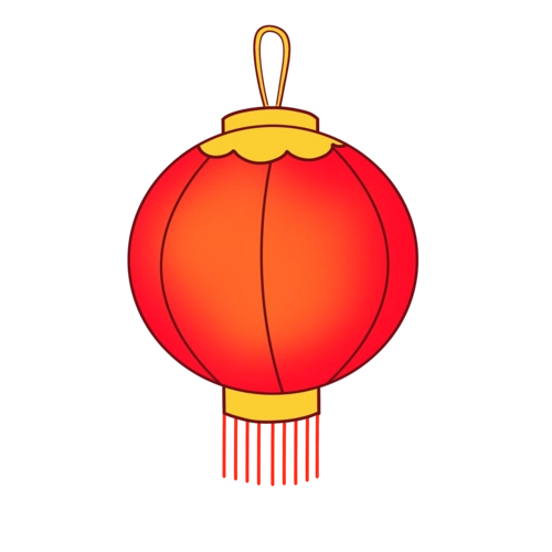 手绘中国风中秋节大红灯笼