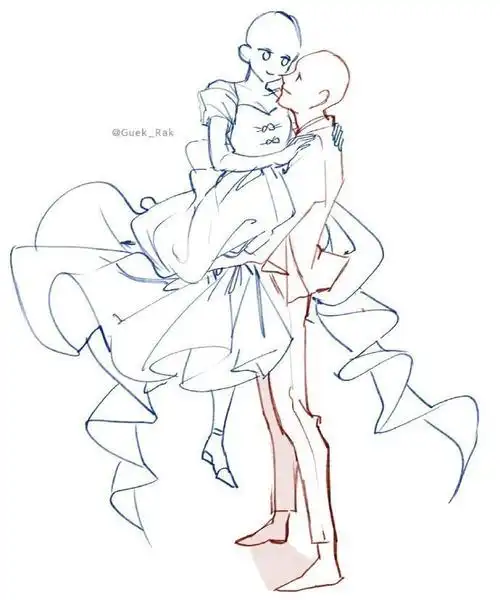 双人动作参考 画师:guek_rak99500p人体参考模板 戳97网页链接