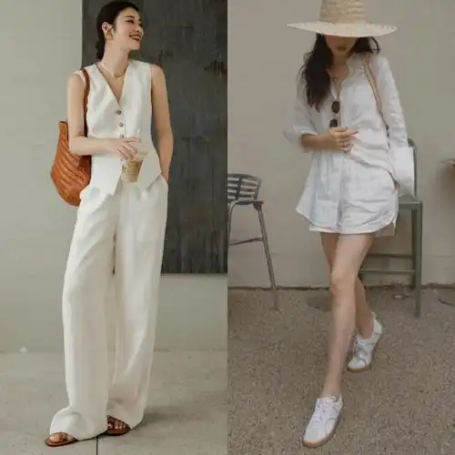 懂夏季时尚的女人,都在穿白色"亚麻"衣服,有腔调又很显高级感